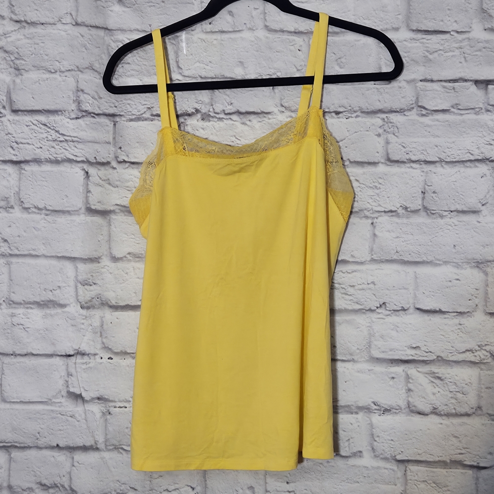 NWOT Colleen Lopez Sunny Yellow Lace Cami Tank